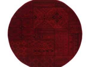 Χαλί Σαλονιού Royal Carpet Afgan 1.60 Round – 7675A D.Red (Φ160)