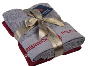 Πετσέτες 2662 (Σετ 2τμχ) Grey-Bordo Greenwich Polo Club