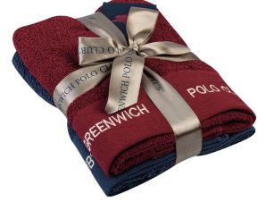 Πετσέτες 2665 (Σετ 2τμχ) Bordo-Blue Greenwich Polo Club