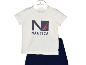 Παιδικό Σετ Μπλουζάκι Με Σορτς Jersey 49-2021 Ecru-Navy Nautica