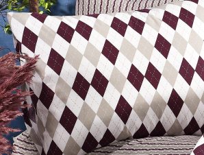 Φανελένια Μαξιλαροθήκη 50X70 Dimcol Diamond 326 Burgundy (50×70)