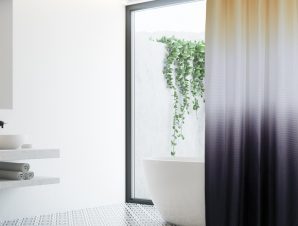 Κουρτίνα Μπάνιου 180×240 Das Home Bath Curtains 1078 Κιτρινο-Λευκο-Γκρι